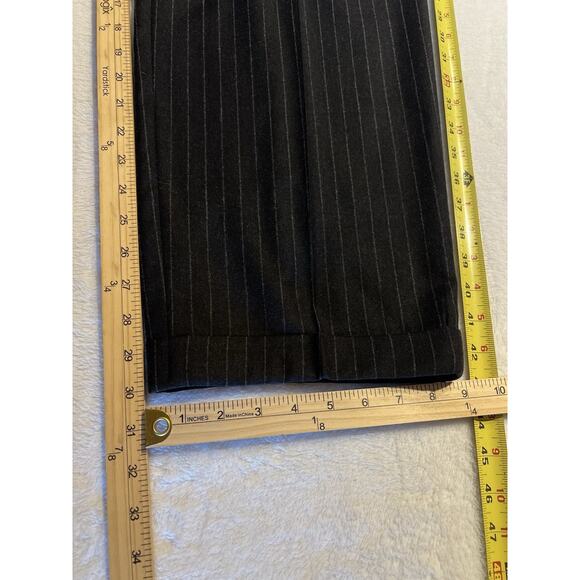 Armani Collezioni 44L 35x30 Gray Stripe Mens Wool Cashmere Flannel Finish Lux - Picture 15 of 16